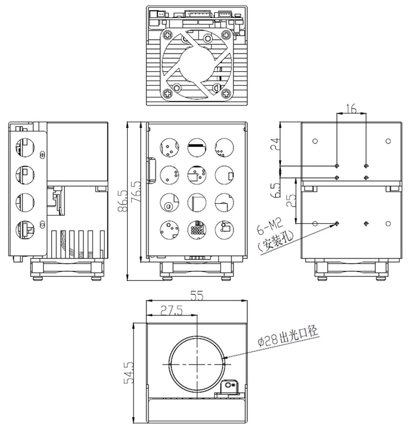 500m zoom white laser lighting module Overall Dimensions 500m zoom white laser lighting module Overall Dimensions