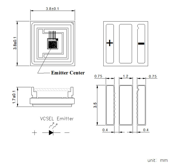 3KM 850nm VCSEL Infrared Laser Source product size 3KM 850nm VCSEL Infrared Laser Source product size