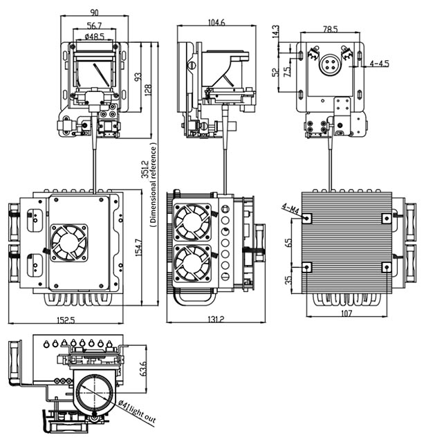 1788515261166742 3公里1550nm红表激光灯表形尺寸图